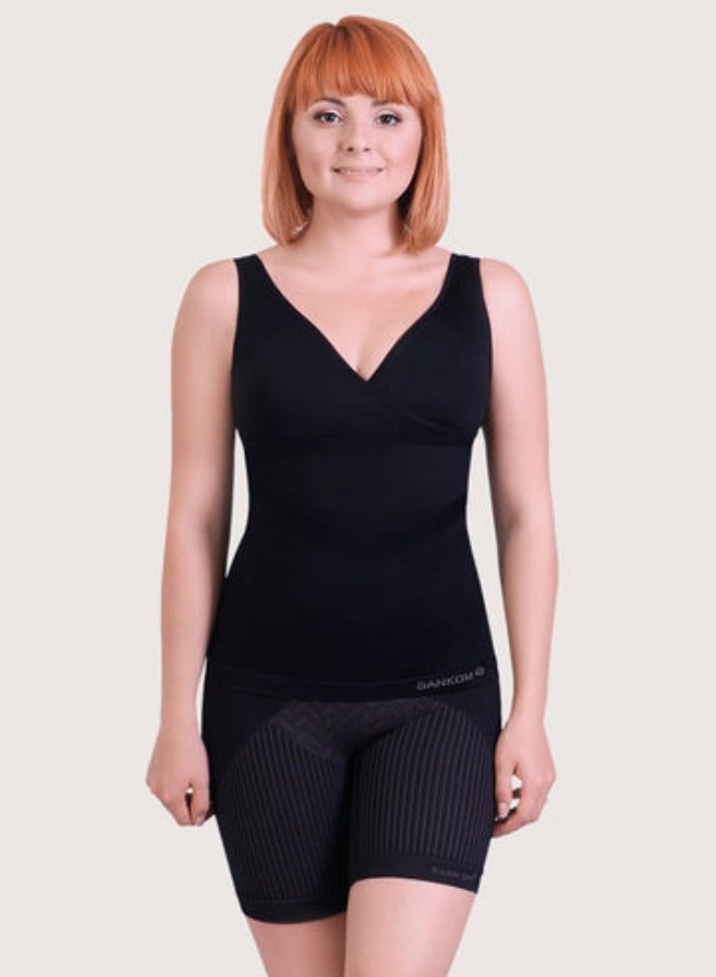 SANKOM Patent Vest with Bra Incorporated – Posture Corrector, Tummy Control, Back & Neck Support, Wire-Free Seamless Shaping Top – Class 1 Medical Device for Everyday Comfort, Travel, Workouts & Post-Pregnancy – Breathable & Hypoallergenic - Image 4