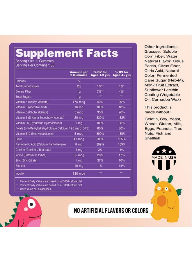 Nakd NAKED Nutrition Kids Vitamin Gummies, Made in USA, GMO Free, Gluten-Free, Gelatin Free, Vegan, Kids Vitamins A, C, D, E, B6, B12, Zinc, 3 Fruit Flavors, 30 Day Supply - Image 3
