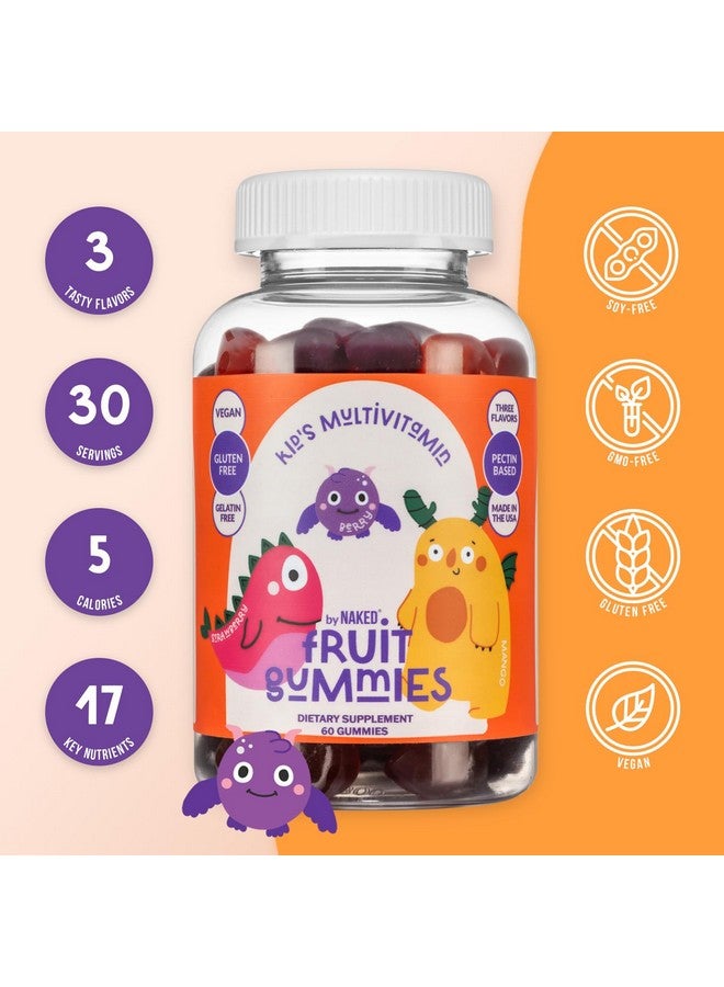 Nakd NAKED Nutrition Kids Vitamin Gummies, Made in USA, GMO Free, Gluten-Free, Gelatin Free, Vegan, Kids Vitamins A, C, D, E, B6, B12, Zinc, 3 Fruit Flavors, 30 Day Supply - Image 2