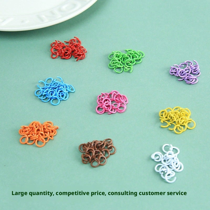 Colorful Zinc Alloy Baked Paint Open Jump Rings DIY Craft Supplies - Image 2