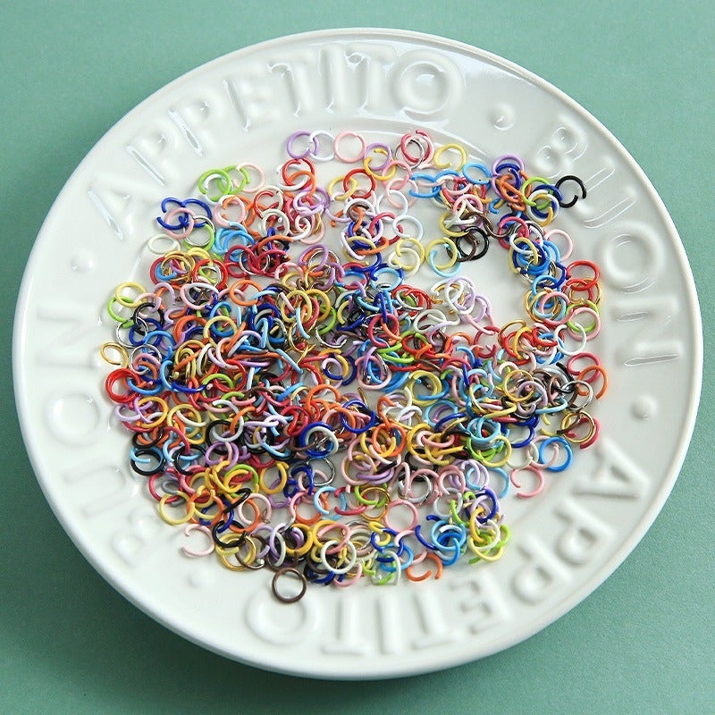 Colorful Zinc Alloy Baked Paint Open Jump Rings DIY Craft Supplies - Image 4