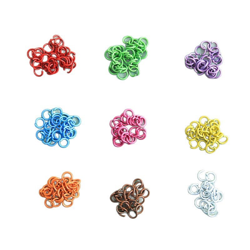 Colorful Zinc Alloy Baked Paint Open Jump Rings DIY Craft Supplies - Image 5
