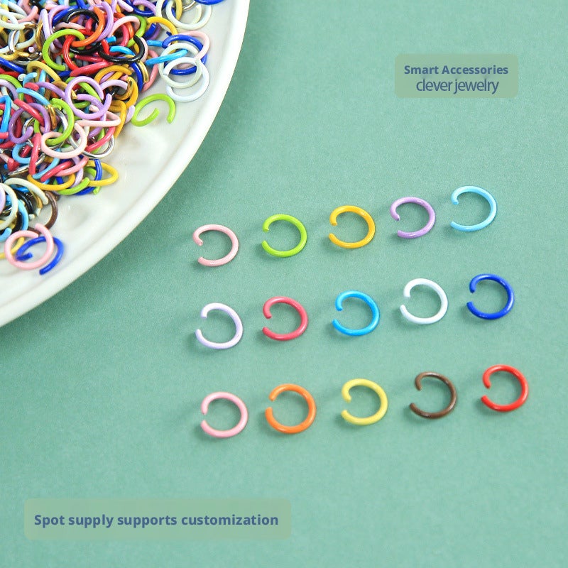 Colorful Zinc Alloy Baked Paint Open Jump Rings DIY Craft Supplies - Image 1