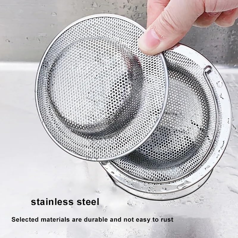 Giffy Durable, Rustproof, Stainless Steel Sink Strainer with Handle, Kitchen Drain Basin Basket Filter Stopper with 2mm Dia Holes, Food Debris Blockage Jali, Double Edging Corners 11 cm, 1 Pcs - Image 4