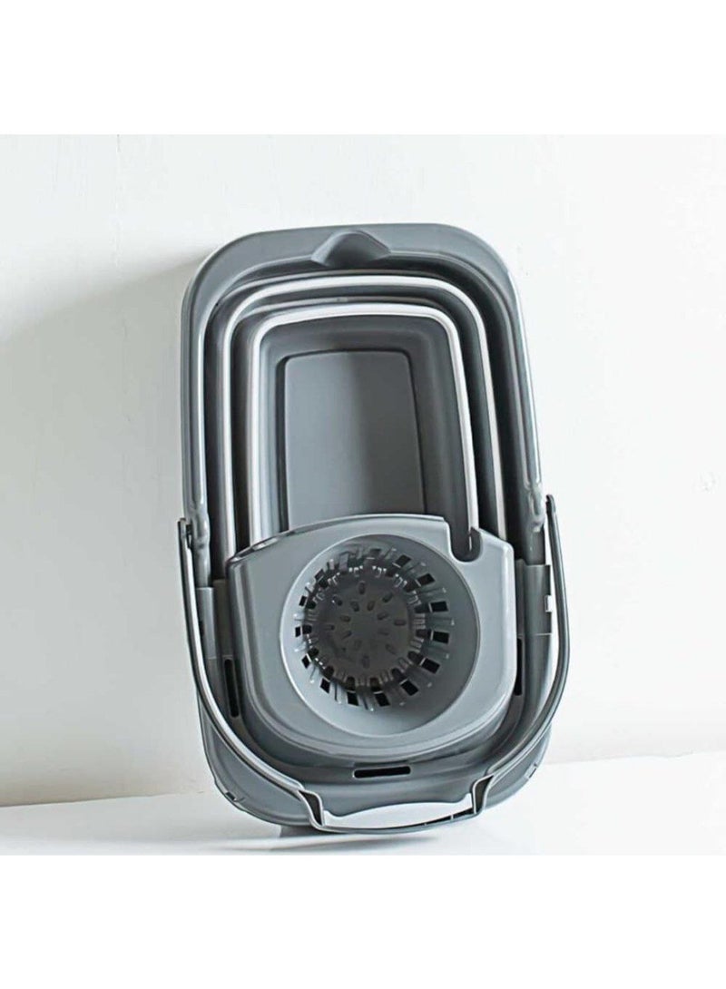 دلو سحري قابل للطي من السيليكون - سعة 20 لترًا - دلو محمول قابل للطي يوفر المساحة ومتين مثالي للتنظيف - Image 2