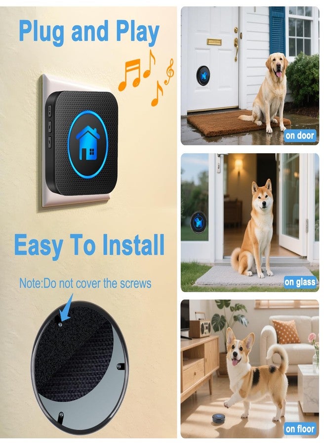 Cangecit Dog Door Bell (2026 Enhanced Touch), Wireless Dog Doorbells for Potty Training – Dog Bells to Go Outside, 1000Feet Range, Waterproof Button, 55 Melodies & 5 Notification Modes(2 Buttons) - Image 4