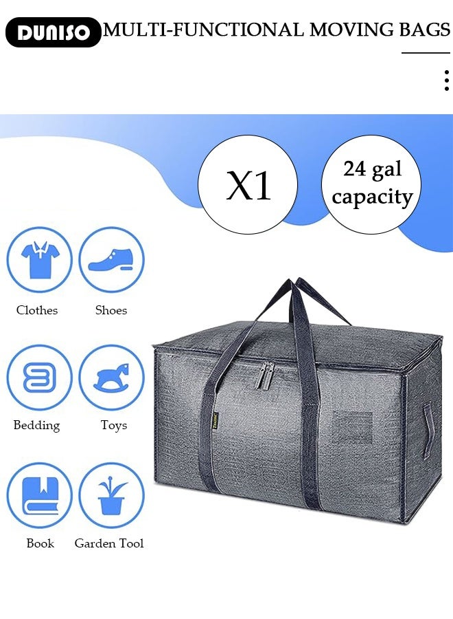 DUNISO 4 Packs Collapsible Moving Bags, Organizing Bags with Zippers and Handles Storage Bag, Space Saving Clothes Storage Laundry Bag For Packing, House Essentials, Sustainable, Water-Resistant - Image 5