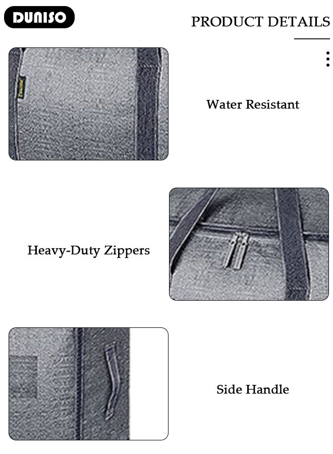 DUNISO 4 Packs Collapsible Moving Bags, Organizing Bags with Zippers and Handles Storage Bag, Space Saving Clothes Storage Laundry Bag For Packing, House Essentials, Sustainable, Water-Resistant - Image 4