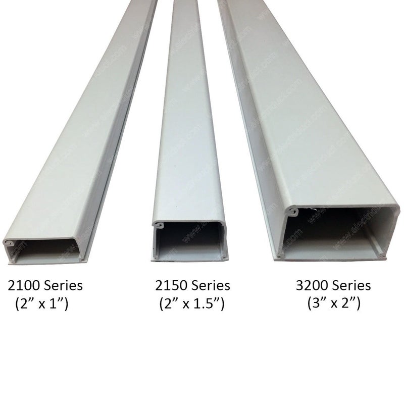 Electriduct XX-Large Latching Cable Raceway - 3" x 2" Channel Size - 1 Stick - 58" - White