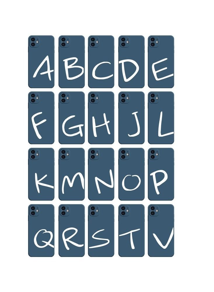 Loquat 1 Piece Diy Letters Back Cover TPU Protective Mobile Phone Case for iPhone