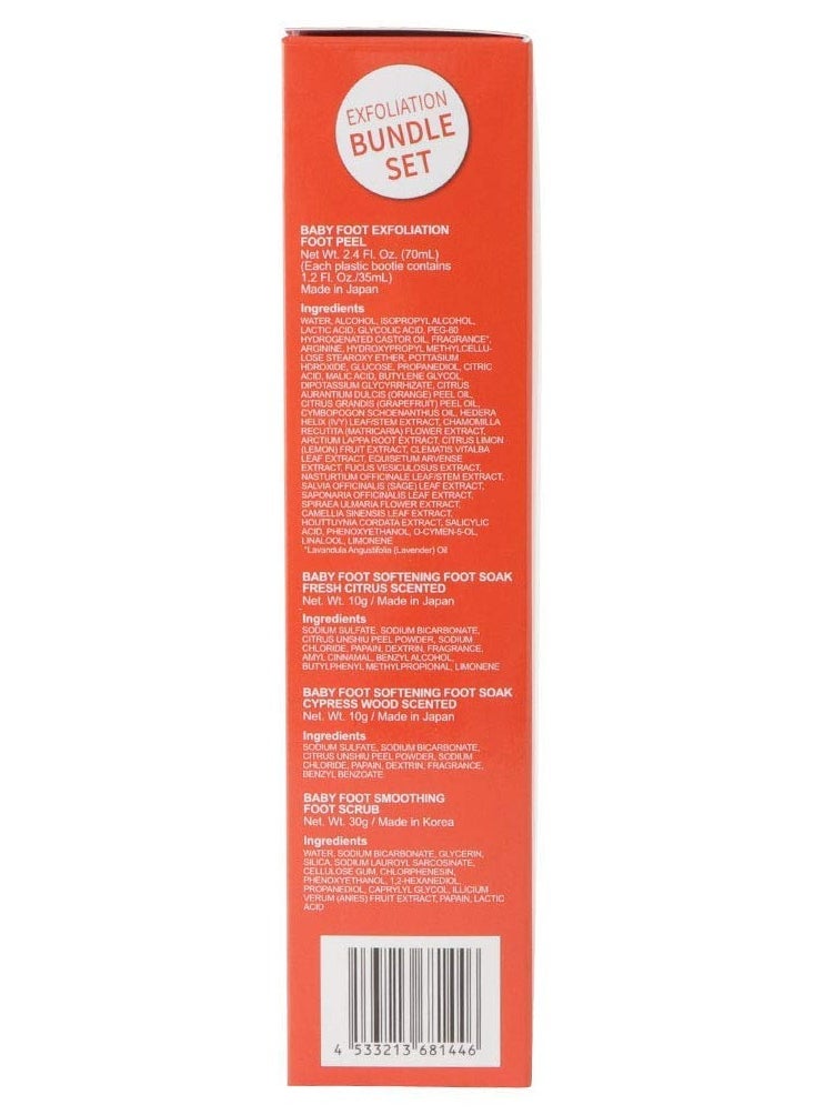Baby Foot Baby Foot Spa Bundle - Original Exfoliant Foot Peel + 2 Foot Soaks and 1 Foot Scrub - Baby Feet Smoothening Foot Peel, Soak and Scrub - Citrus scent - Baby Soft Foot Exfoliation Bundle Set  - Image 4