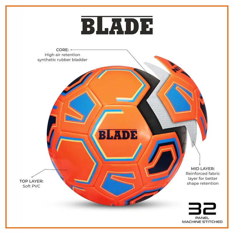 Nivia Nivia Blade Machine Stitched Football - 32 Panels PVC Soccer Ball for Training and Recreational Use