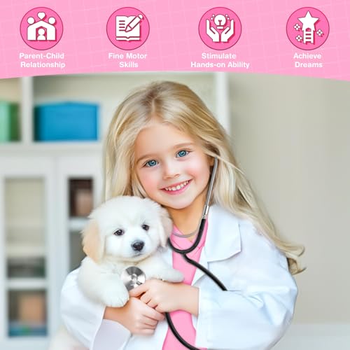 Joycover Doctor Costume for Kids Kids Scrubs Halloween Costumes For Girls Boys Doctor Dress up Play Kit - Image 5