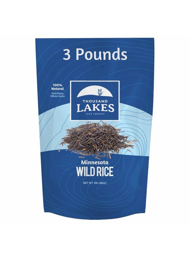 Thousand Lakes Minnesota Grown Wild Rice - 3 pounds (48 ounces) - Bulk Pouch | 100% Wild Rice | All Natural - Image 1
