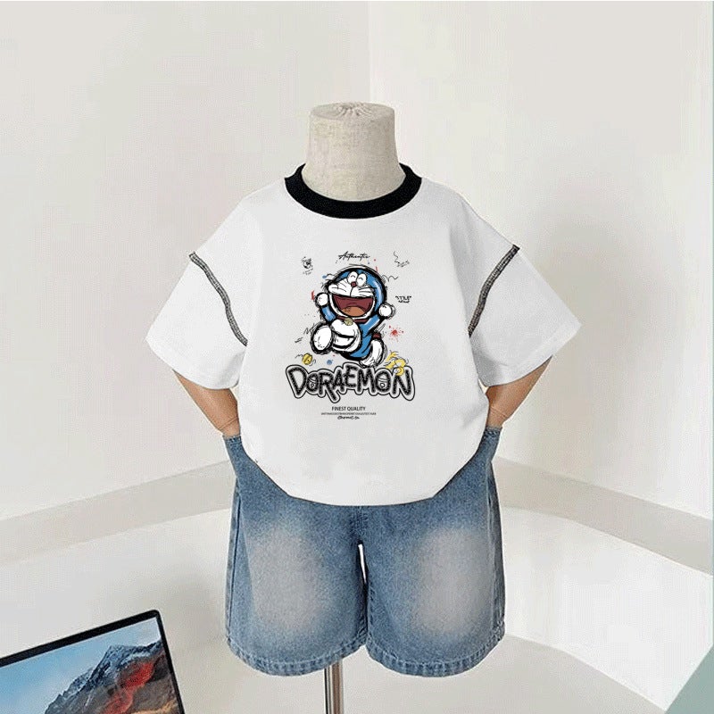 Trendy Children'S Pure Cotton Short-Sleeve T-Shirt Summer Boys' Half-Sleeve Base Shirt Girls' Summer Wear For Toddlers And Babies - Image 2
