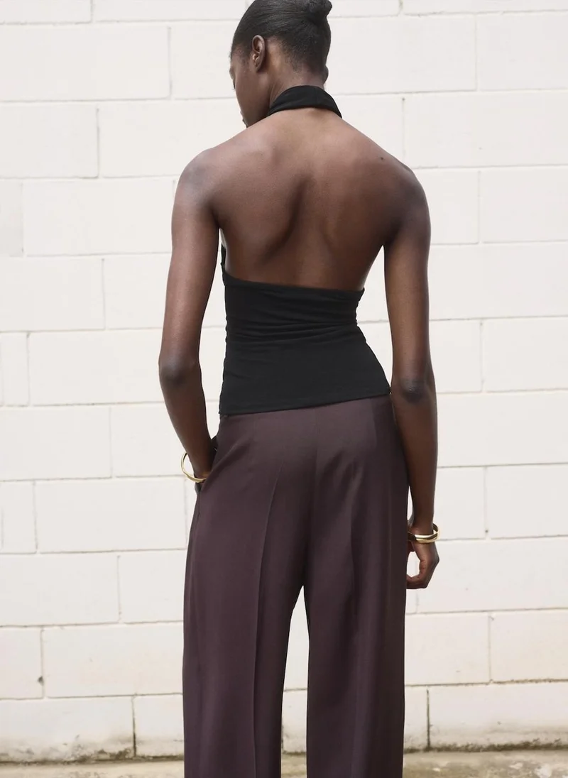 MANGO Halter Neck Knitted Top