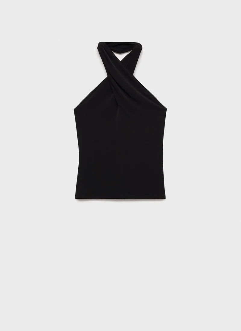 MANGO Halter Neck Knitted Top
