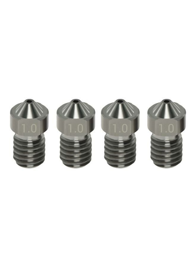 NIBEMINENT 4-Piece 3D Printer Steel Nozzle Set Silver  - Image 1