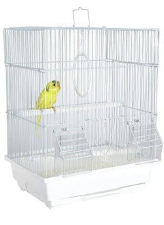 vsell24 Light Weight Hanging Bird Cage For Small And Medium Parakeets, Cockatiels, Lovebirds Birds White 35X28X46cm  - Image 1