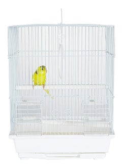 vsell24 Light Weight Hanging Bird Cage For Small And Medium Parakeets, Cockatiels, Lovebirds Birds White 35X28X46cm  - Image 2