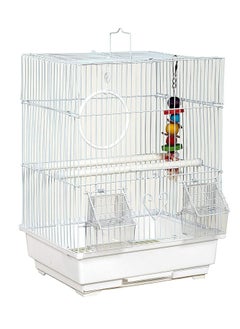 vsell24 Light Weight Hanging Bird Cage For Small And Medium Parakeets, Cockatiels, Lovebirds Birds White 35X28X46cm  - Image 3