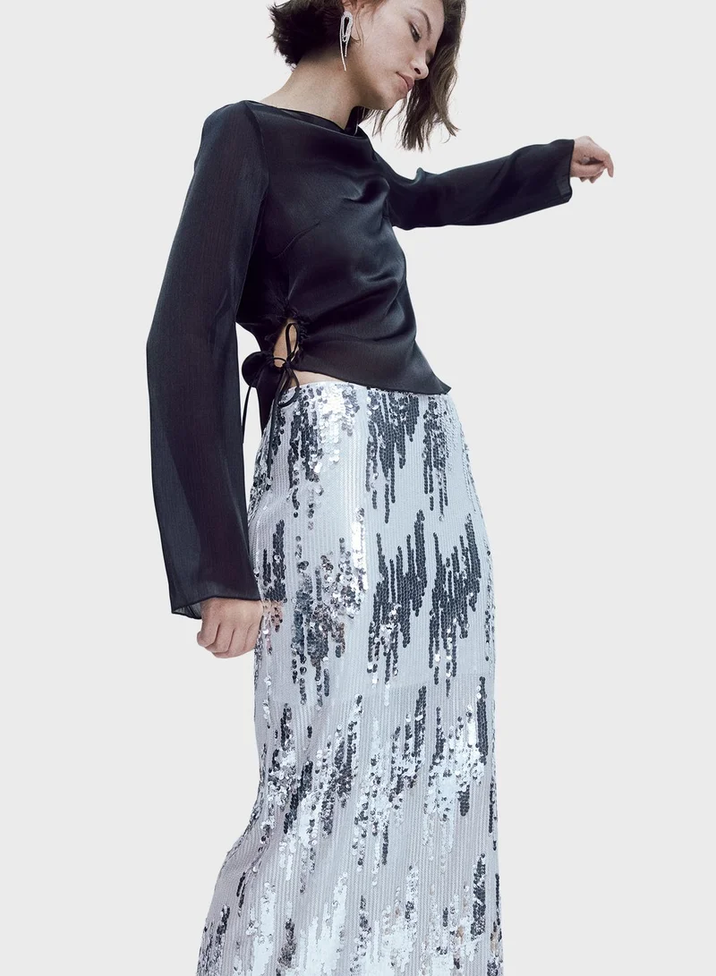 H&M Crew Neck Asymmetric Top