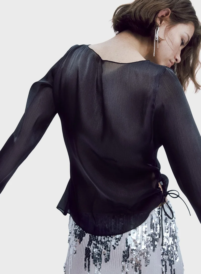 H&M Crew Neck Asymmetric Top