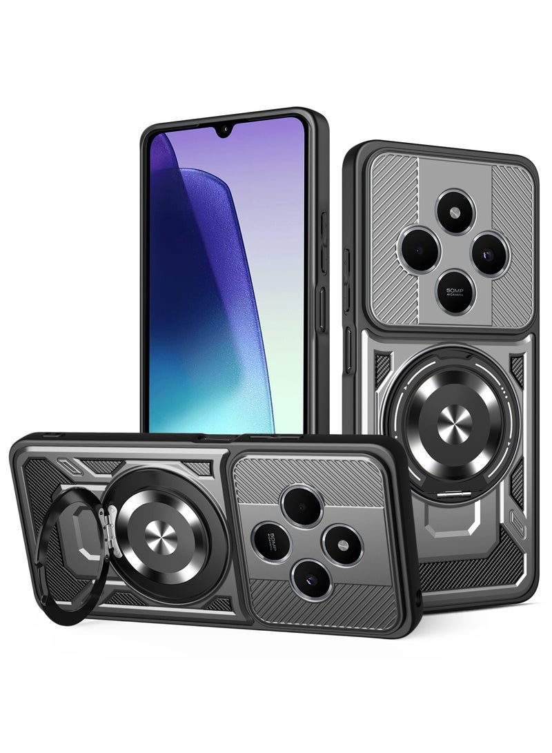 جراب وغطاء حماية مقاوم للصدمات وحمايه للكاميرا ومتوافق مع Redmi 14C / Poco C75 4G (رمادي)