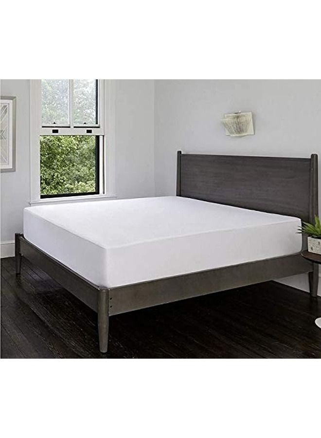 Cotton Waterproof Mattress Protector Size 150x200+30 CM White Queen