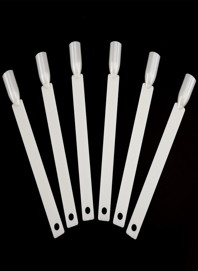BTYMS 200 Pieces Nail Swatch Sticks Natural Nail Art Practice Tips Fan Shaped Polish Color Display Sticks Square Nail Swatches with Screw - Image 2
