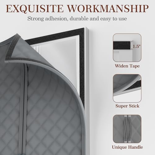 Yotache Magnetic Thermal Insulated Door Curtain Fits 36 x 96 inch Doors, Curtain Size 38" x 98" Weatherproof Oxford Material Screen Door Covers Keep Cold Drafts Out, Gray - Image 5