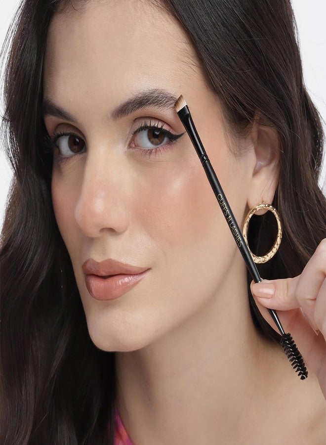Cuffs N Lashes Dual Brow Brush E002 | 2-in-1 Fine Angled Brow Brush &Spoolie | Precision Eyebrow Definer &Groomer | Soft Premium Bristles | Handmade in India | Cruelty-Free Makeup Tool - Image 3