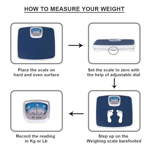 Dr. Care Mechanical Weighing Scale, Accurate and Reliable Weight Measurement upto 130 kg Maximum weight capacity Bloue Color Blue - Image 4