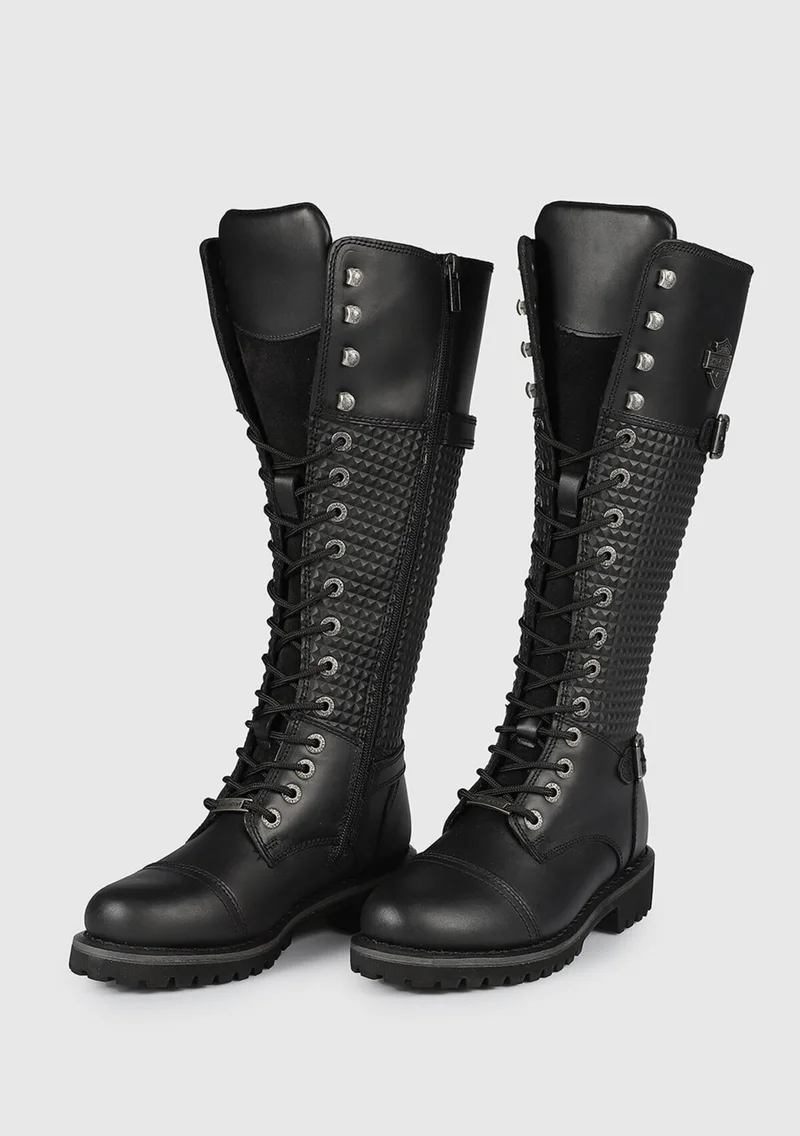 HARLEY DAVIDSON Tiny Black Women's Leather Boots 025Z100533