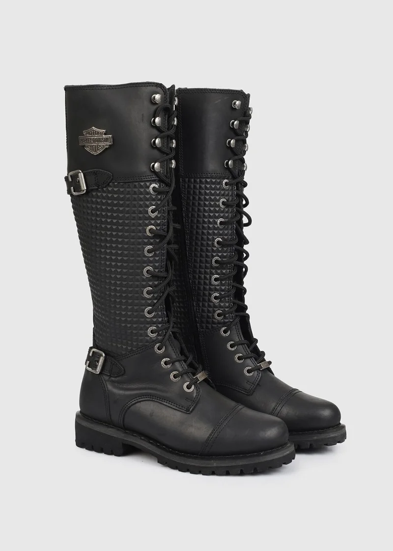 HARLEY DAVIDSON Tiny Black Women's Leather Boots 025Z100533