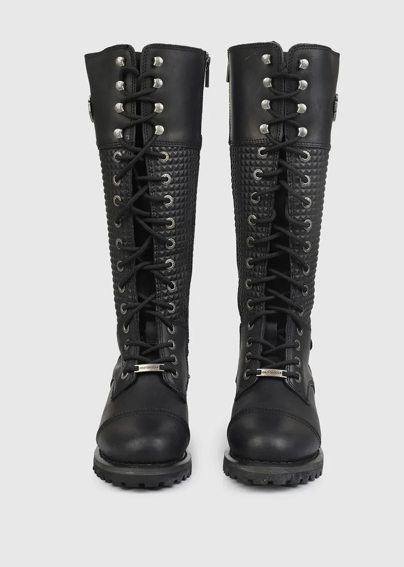 HARLEY DAVIDSON Tiny Black Women's Leather Boots 025Z100533
