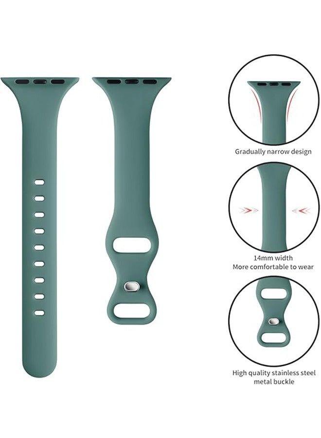 جي أس الرياضة ووتش حزام متوافق مع أبل ووتش حزام 42mm / 44mm / 45mm / 49mm للماء سيليكون لينة استبدال سلسلة iwatch ultra2 / 9 / 8 / 7 / 6 / 5 / 4 / 3 / 2 / 1 / SE الملحقات ، إبر الصنوبر الأخضر - Image 2