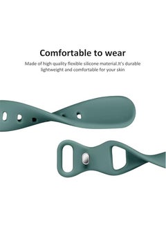 Ocean Sport Watch Bands Compatible with Apple Watch Band 42mm/44mm/45mm/49mm for Waterproof Soft Silicone Replacement Strap Accessories for iWatch Series Ultra2/Ultra/9/8/7/6/5/4/3/2/1/SE, Pine Needle Green  - Image 3