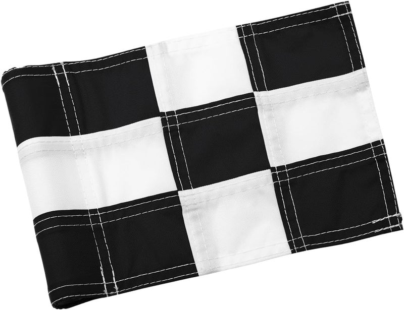 KINGTOP Checkered Golf Flag All 8x6 Inch – 420D Nylon, Tube Inserted – Mini Practice Putting Green Flags for Yard - Image 1