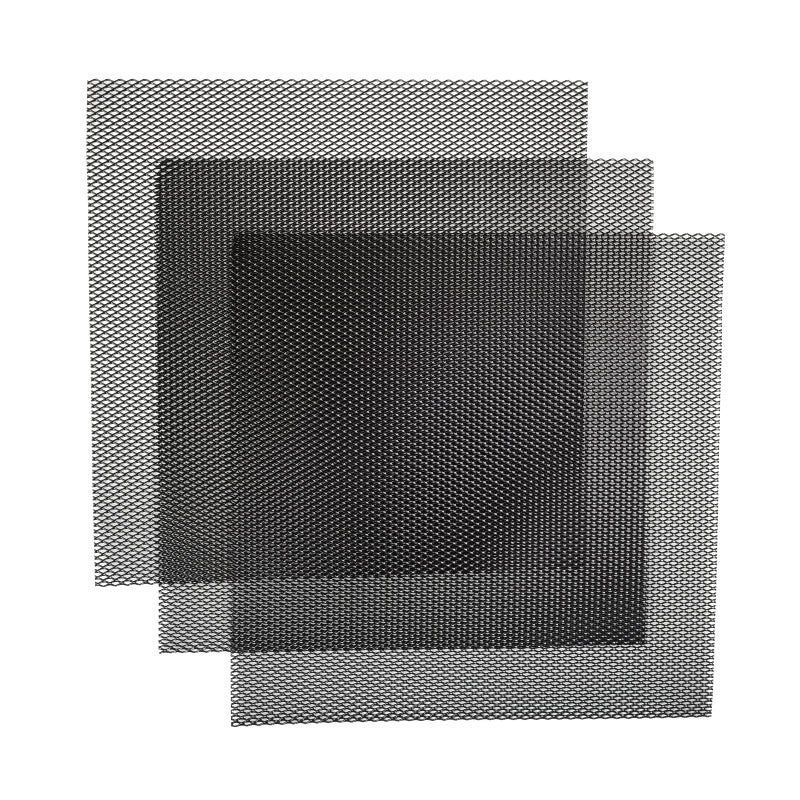 شبكة مشبك السيارة العالمية AggAuto 13x13 من سبائك الألومنيوم إدخال شبكة المصد ثقب ماسي 3x6mm 3 قطع واحدة من أكثر الشبكات متعددة الوظائف باللون الأسود