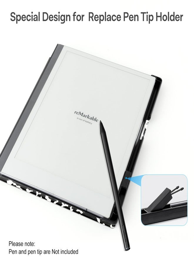 CoBak Case for Remarkable 2 Paper Tablet - Lightweight and Protective Book Folio Cover with Built-in Pen Holder - for 10.3" 2020 Released, Black Notebook - Image 4