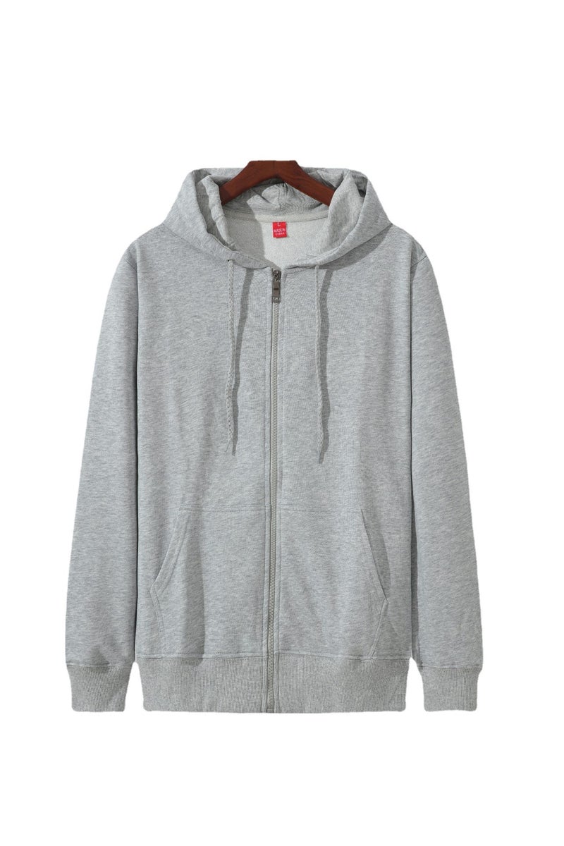 Thin Pure Cotton Large Terry Zipper Hooded Sweatshirt Custom Printed Logo Heavy Hoodie Loose Jacket Embroider - Image 5