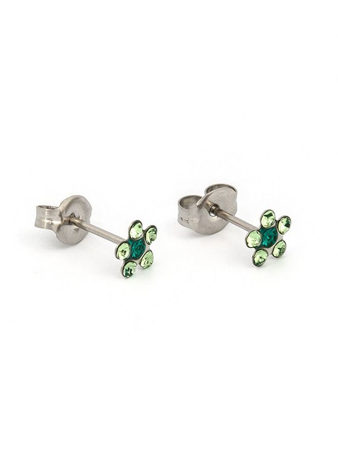 Studex Daisy August Peridot Stone Allergy Free Ear Studs - Image 2