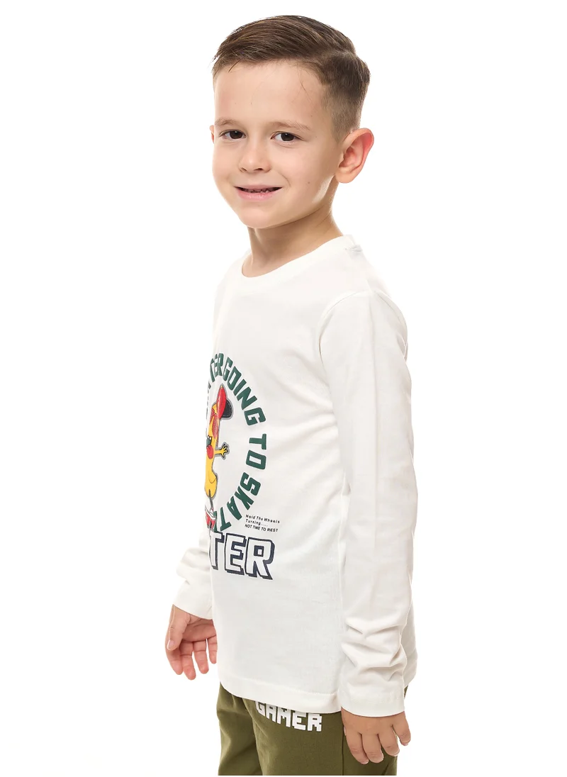 victor and jane Boys'  Off white Long Tee (2 - 8yrs)