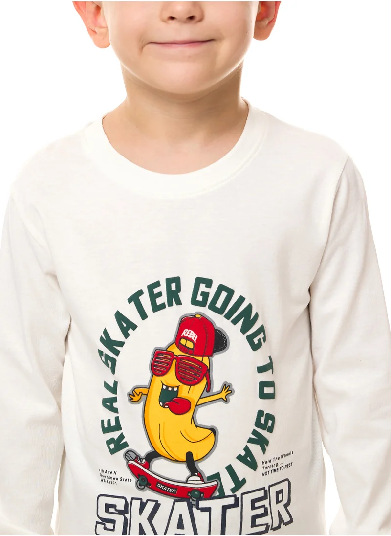 victor and jane Boys'  Off white Long Tee (2 - 8yrs)