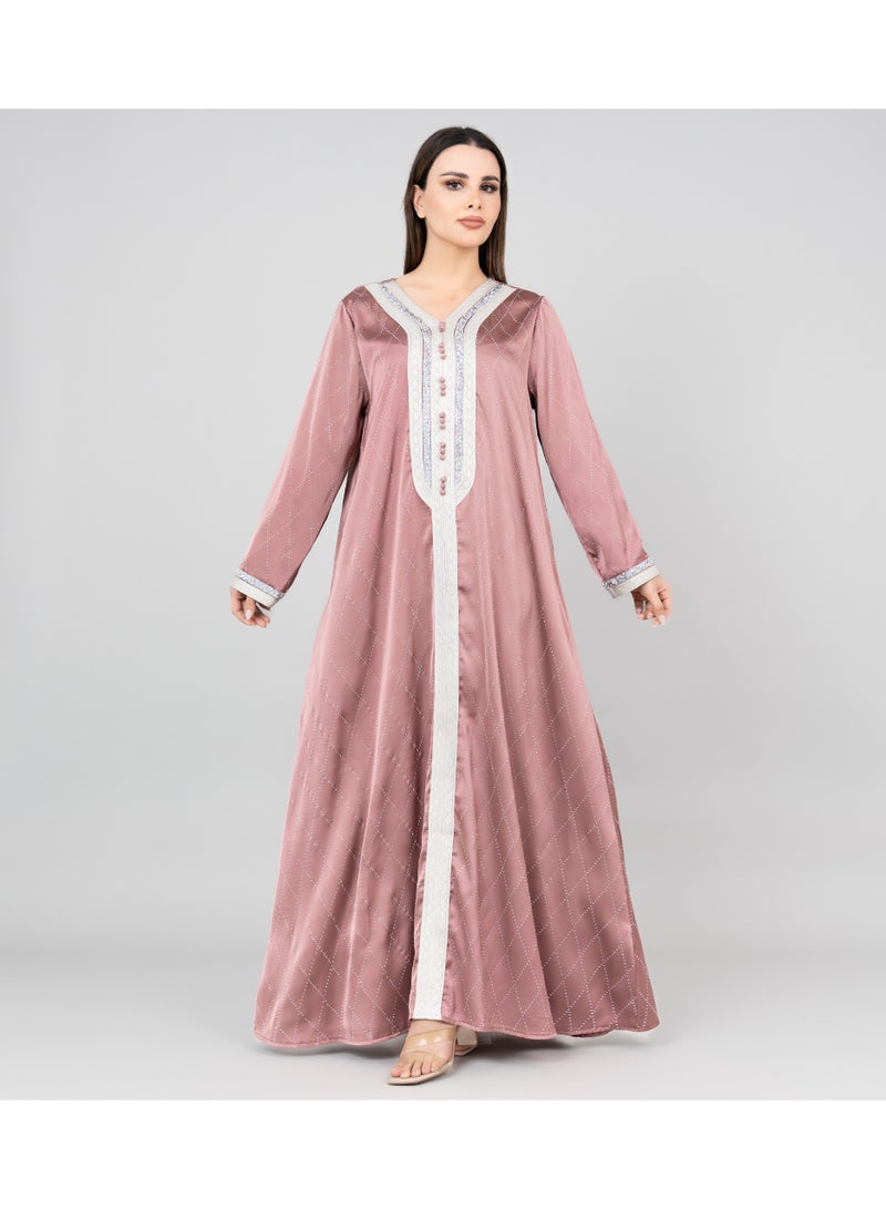 اكسا جلابية كريستال ميستيك وردي - Image 1