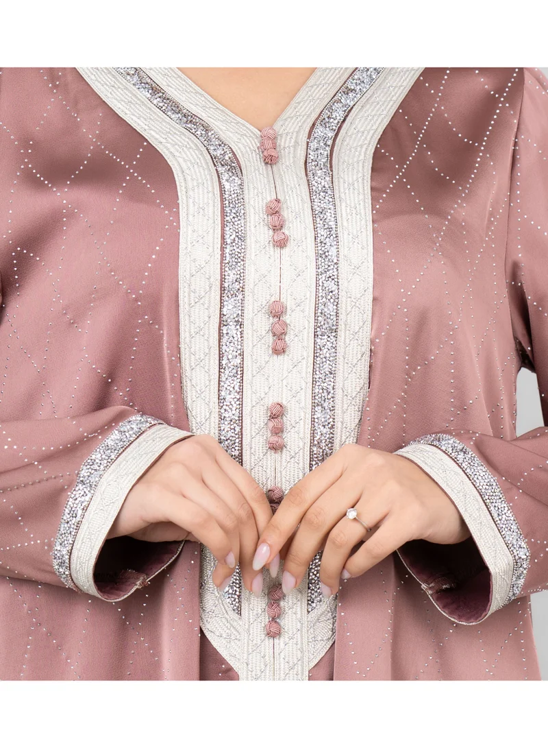 IKKXA Mystic Crystal Jalabiya IK2015 Pink