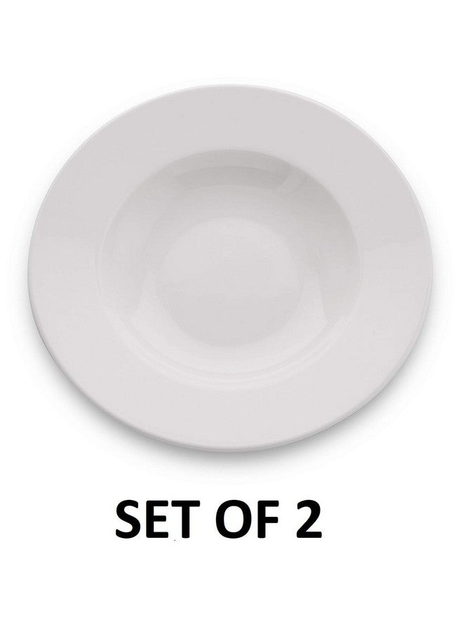 Saaikee Pasta Plate/Soup Plate/Maggi Plate Tableware (22 cm, 2 Plates) White Opalware Tempered - Image 2