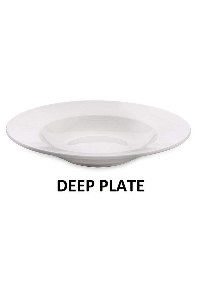 Saaikee Pasta Plate/Soup Plate/Maggi Plate Tableware (22 cm, 2 Plates) White Opalware Tempered - Image 3