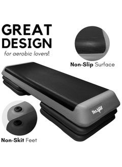 Yes4All Yes4All Adjustable Workout Aerobic Exercise Step Platform Health Club Size with 4 Adjustable Risers Included and Extra Risers Options  - Image 3
